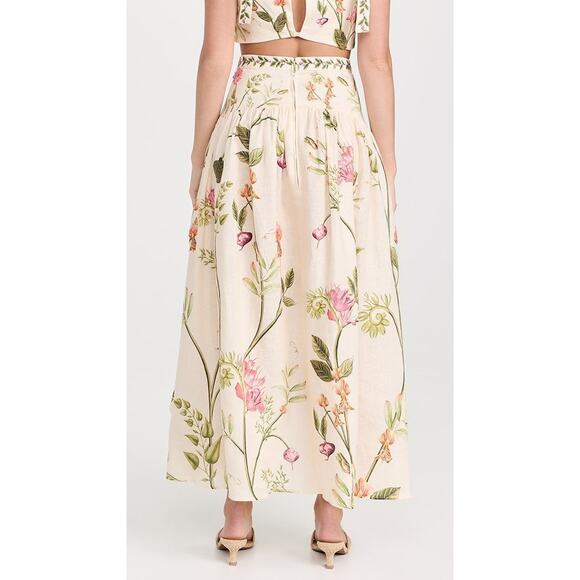 Agua by Agua Bendita Curua Cultivo Skirt Floral Embroidered Multi Cream - Xs - Picture 2 of 6